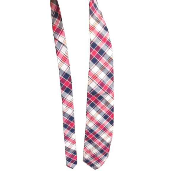 Vintage 1970s NECKTIE  3.5" Wide 54" TIE PLAID PRINT ROOSTER DENVER COLORADO - Picture 3 of 4